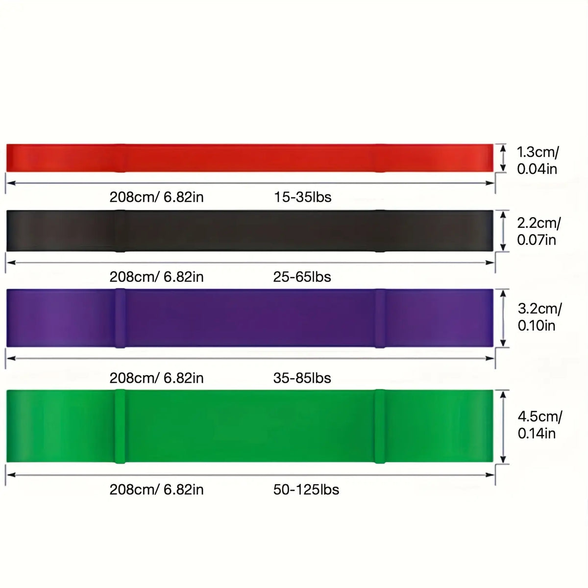 LHU Resistance Bands, Tough TPE 4-Pack Set for Athletic Training, Pull-Up Assistance & Strength Workouts - Unisex Workout Accessories, Resistance Band Workout