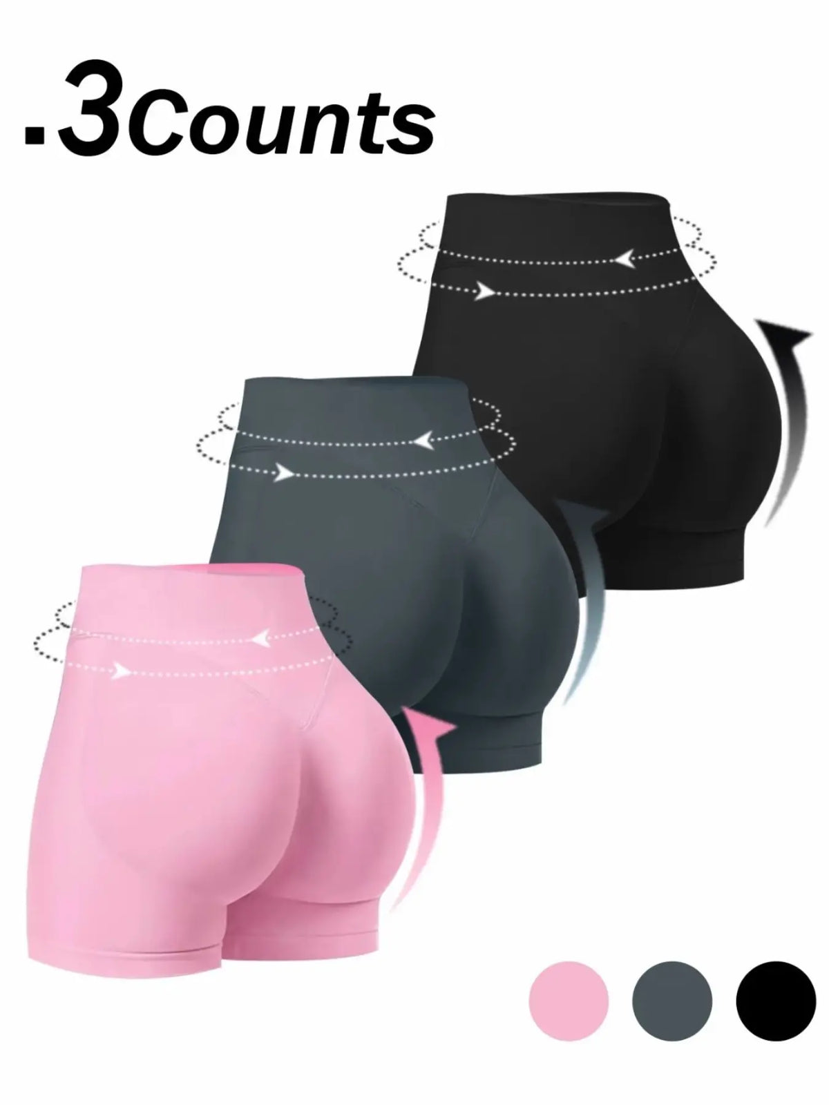 Women'S Multi-Piece Fitness Shorts, Seamless Stretch Tight Yoga Pants, High-Waisted Sun Protection, Tummy Control, Ideal for Workout & Casual Wear
