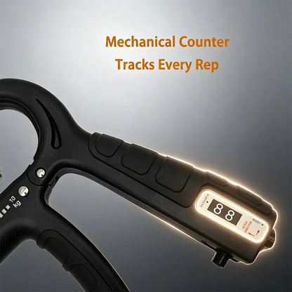 Adjustable Hand Grip Strengthener with Mechanical Counter, 22-220LB Resistance Forearm Trainer, Non-Slip Grip for Hand Strength Training