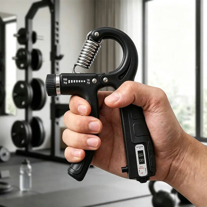Adjustable Hand Grip Strengthener with Mechanical Counter, 22-220LB Resistance Forearm Trainer, Non-Slip Grip for Hand Strength Training