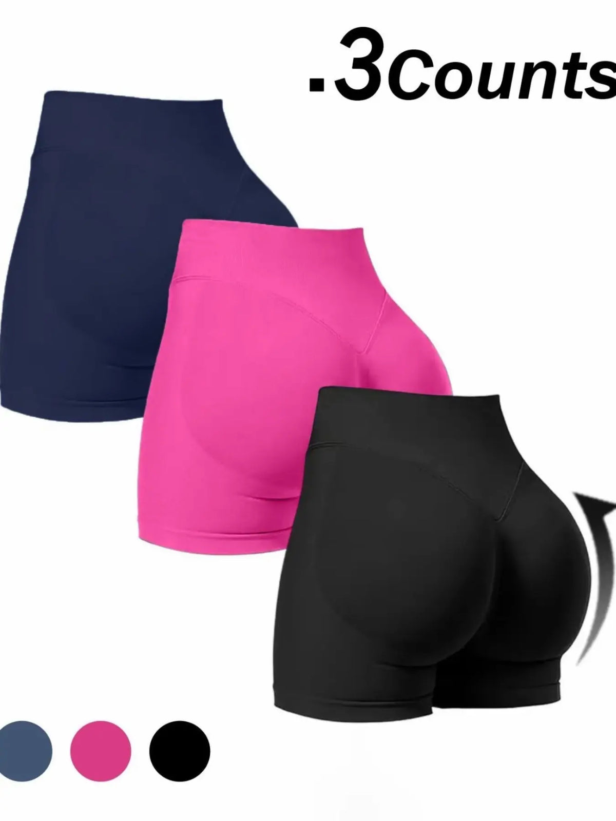 Women'S Multi-Piece Fitness Shorts, Seamless Stretch Tight Yoga Pants, High-Waisted Sun Protection, Tummy Control, Ideal for Workout & Casual Wear