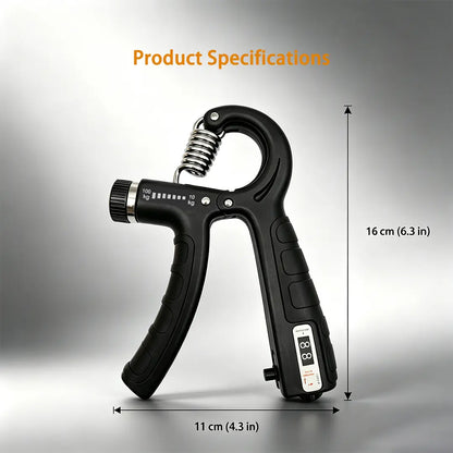 Adjustable Hand Grip Strengthener with Mechanical Counter, 22-220LB Resistance Forearm Trainer, Non-Slip Grip for Hand Strength Training