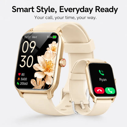 Smart Watch for Men and Women, 2.01" Touch Screen Lifestyle Watch with Message Reminder, Step Counter, Alarm, Timer, Music Control, Comfortable Strap, Compatible with Most Ios and Android Smartphones , Back to School Gift