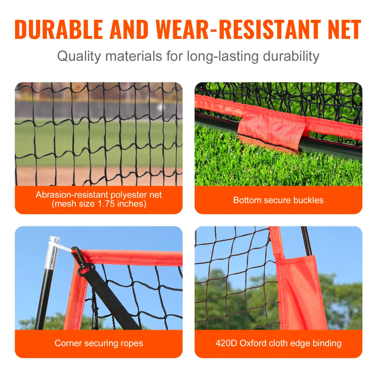 【Summerfinds】Vevor 7X7 Ft Baseball Softball Practice Net, Portable Baseball Training Net for Hitting Batting Catching Pitching, Backstop Baseball Equipment with Bow Frame, Carry Bag, Strike Zone, Ball, Batting Tee