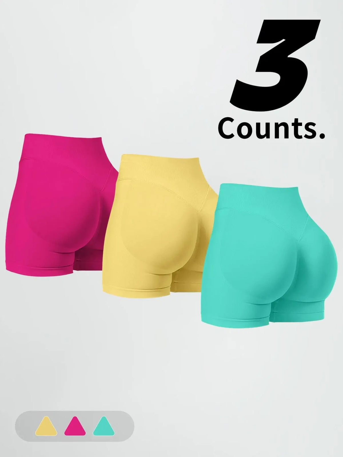 Women'S Multi-Piece Fitness Shorts, Seamless Stretch Tight Yoga Pants, High-Waisted Sun Protection, Tummy Control, Ideal for Workout & Casual Wear