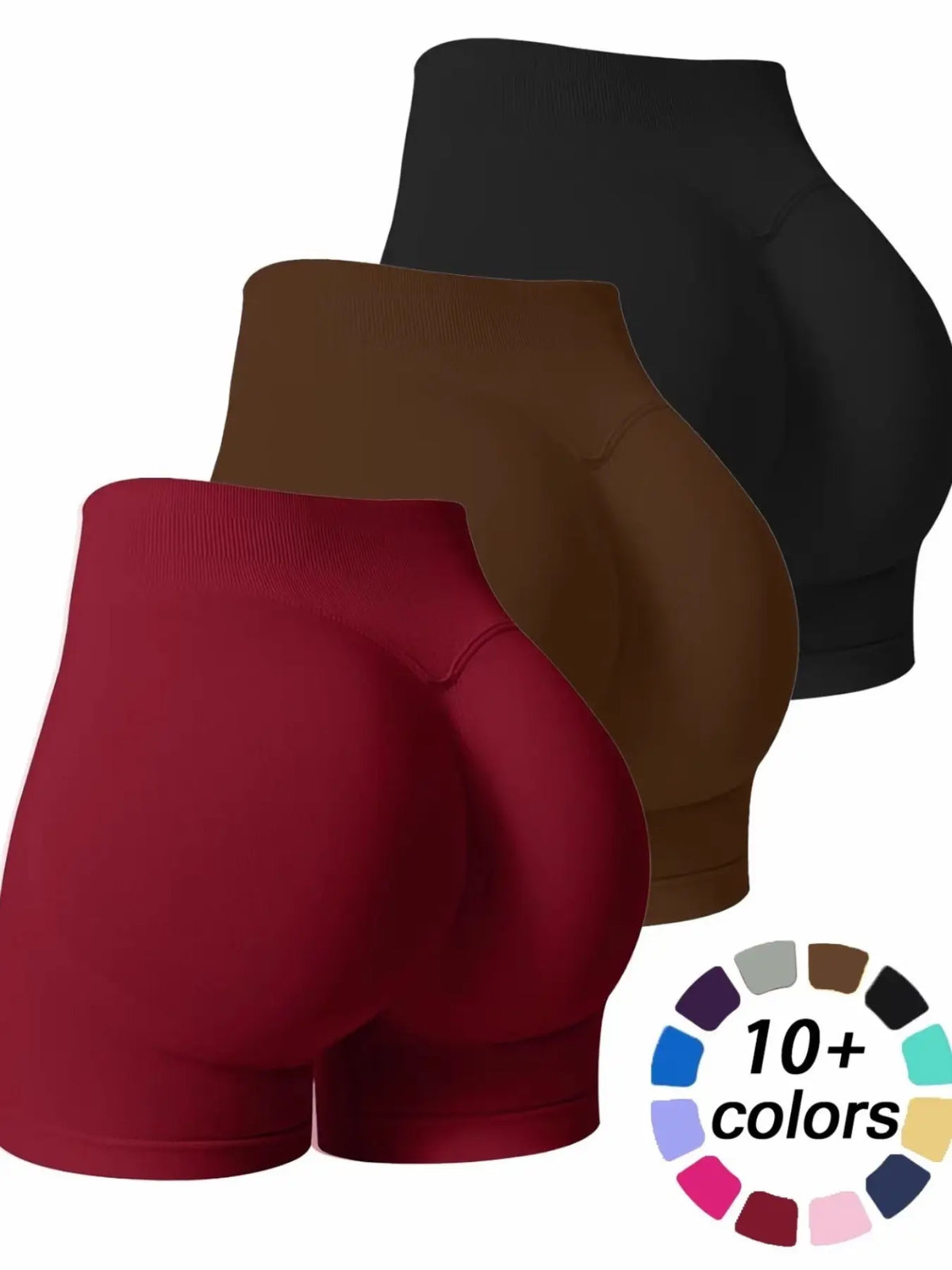 Women'S Multi-Piece Fitness Shorts, Seamless Stretch Tight Yoga Pants, High-Waisted Sun Protection, Tummy Control, Ideal for Workout & Casual Wear